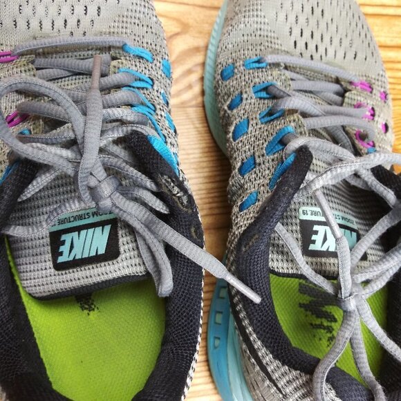 Nike Women's Air Zoom Structure 19 Gray Running Shoe sneakers size 9.5 - Picture 7 of 11